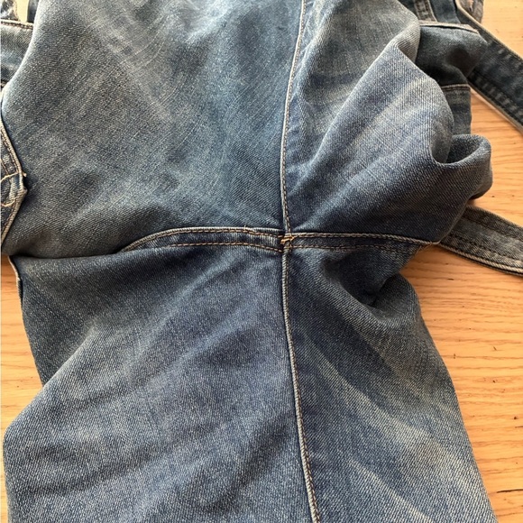 Free People Brady Medium Light Wash Denim Suspender Overalls 27 - Picture 12 of 16